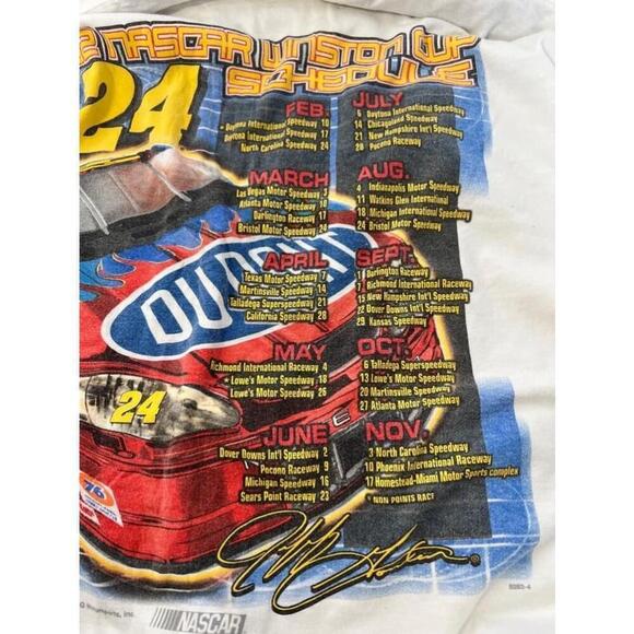 Vtg Competitors View White NASCAR Jeff Gordon 2002 Winston Cup schedule tshirt - Picture 6 of 9